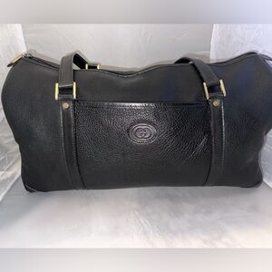 Vintage Gucci Black Leather Boston Bag